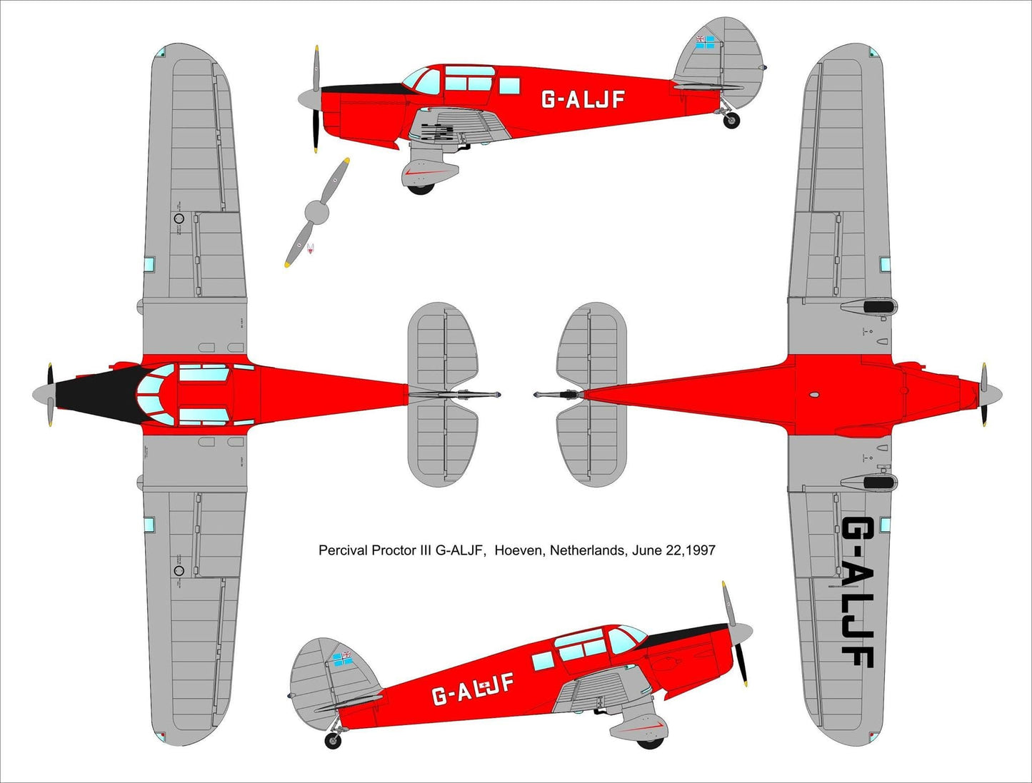 300 - Dora Wings - 48016 - Percival Proctor Mk III - paint schemes