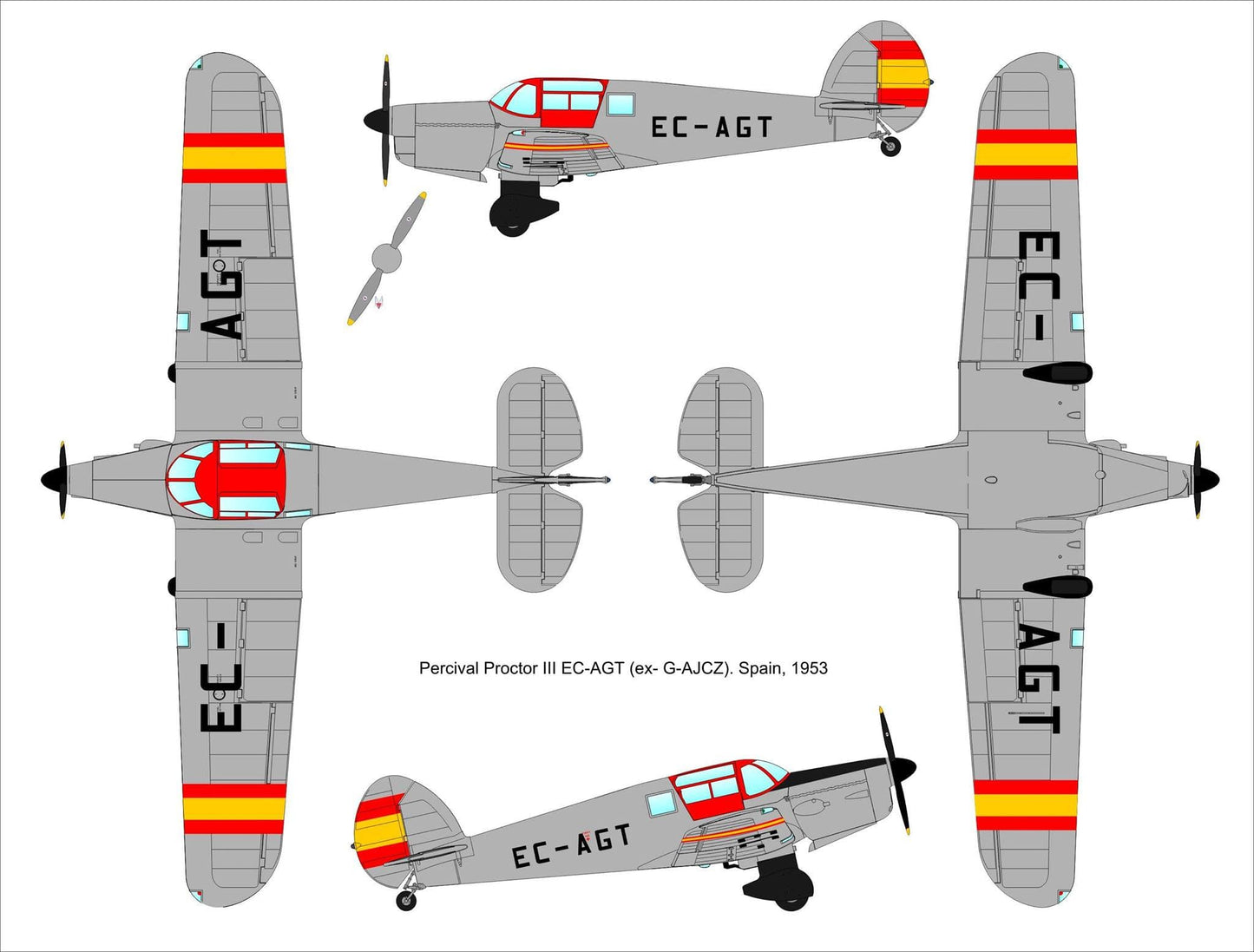 302 - Dora Wings - 48016 - Percival Proctor Mk III - paint schemes