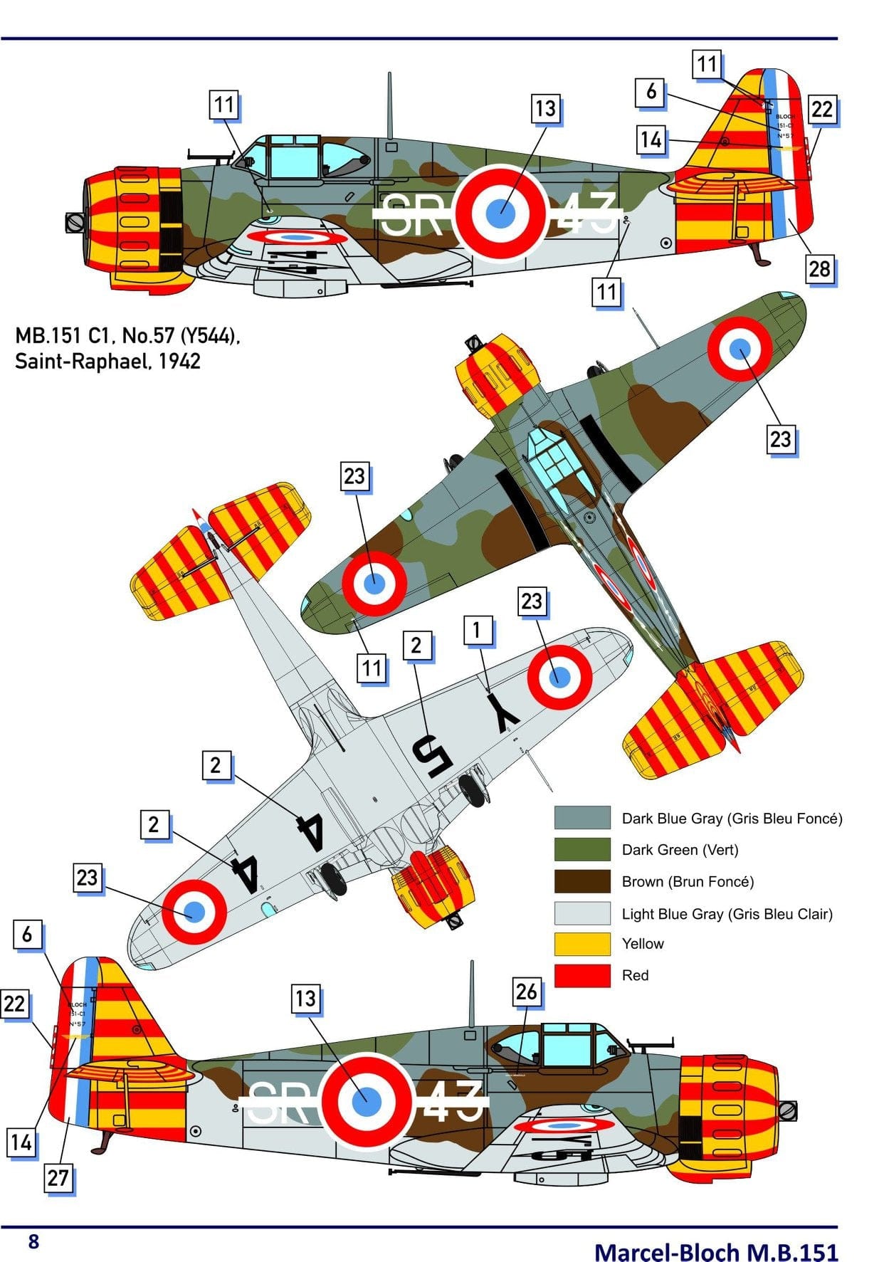 303 - Dora Wings - 48017 - Bloch MB.151.C1 - paint schemes