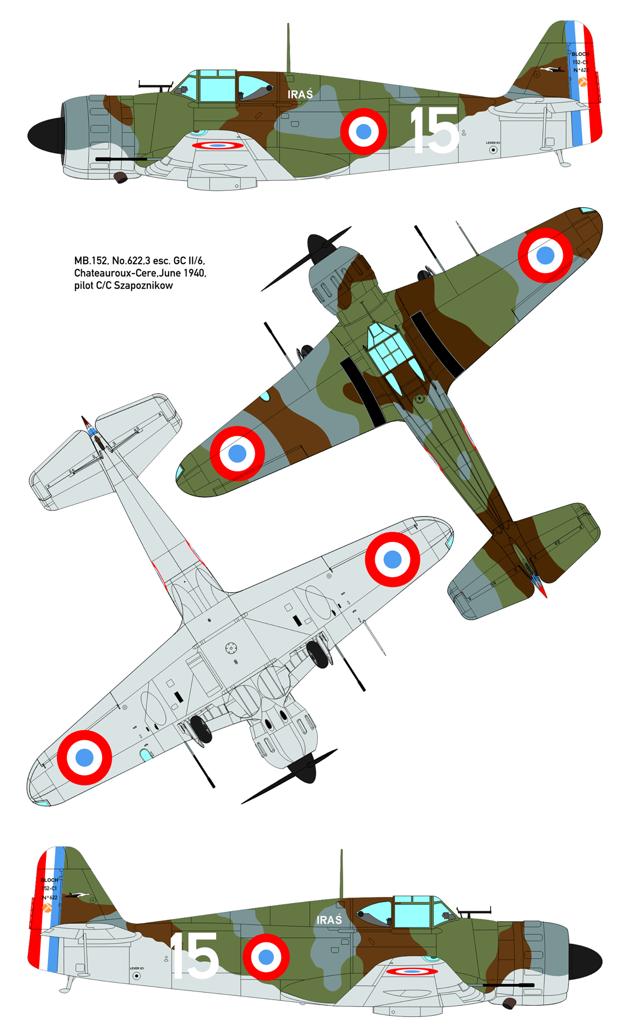 Dora Wings - 48019 - Bloch MB.152 (late) - paint schemes