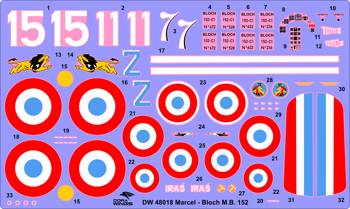 Dora Wings - 48019 - Bloch MB.152 (late) - decals