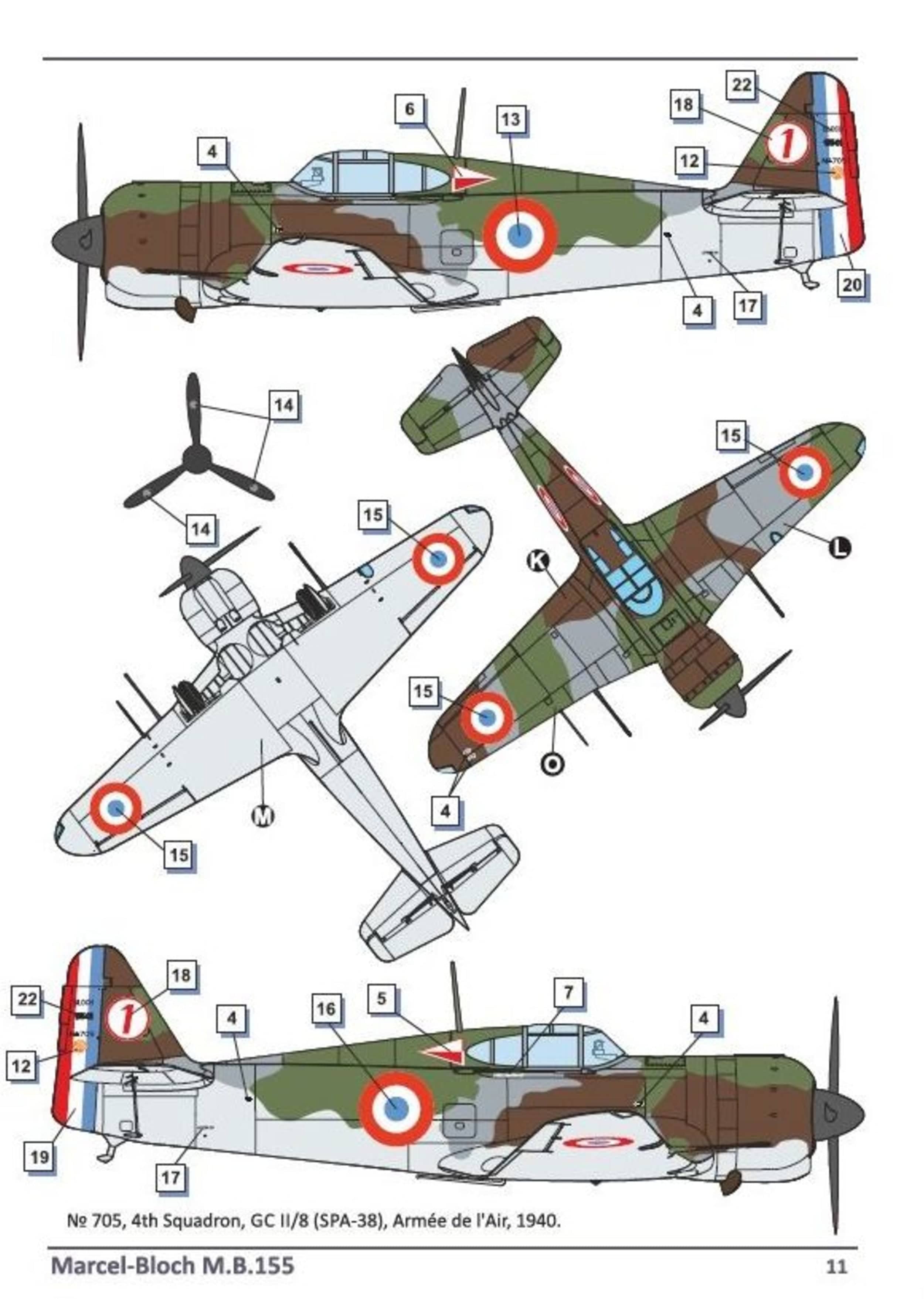 Dora Wings - 48021 - Bloch MB.155.С1 - paint schemes