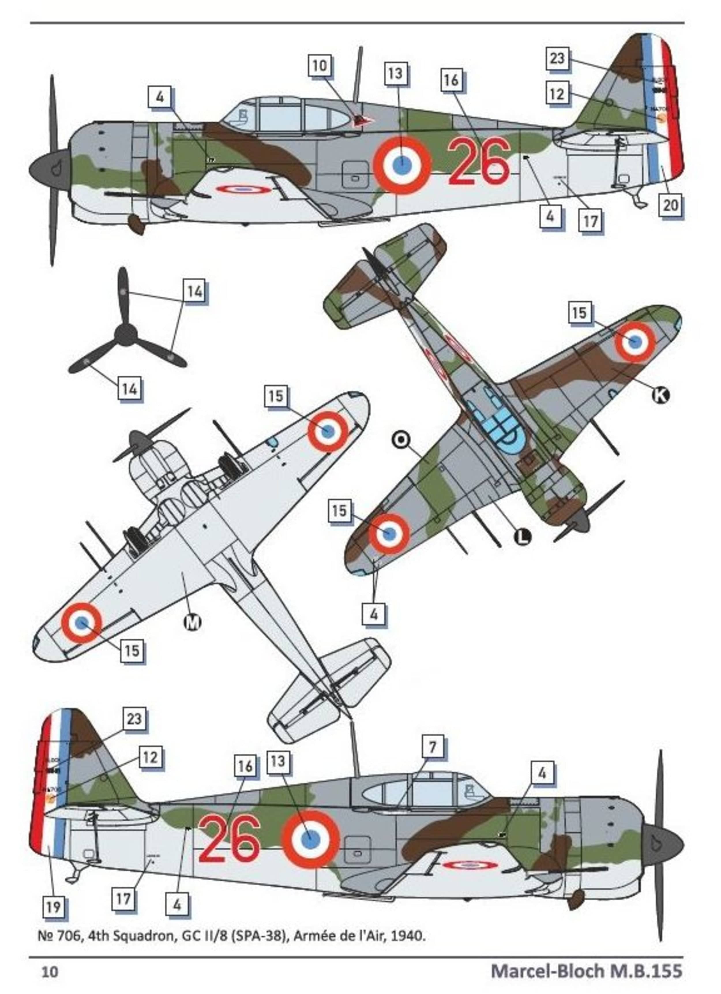Dora Wings - 48021 - Bloch MB.155.С1 - paint schemes