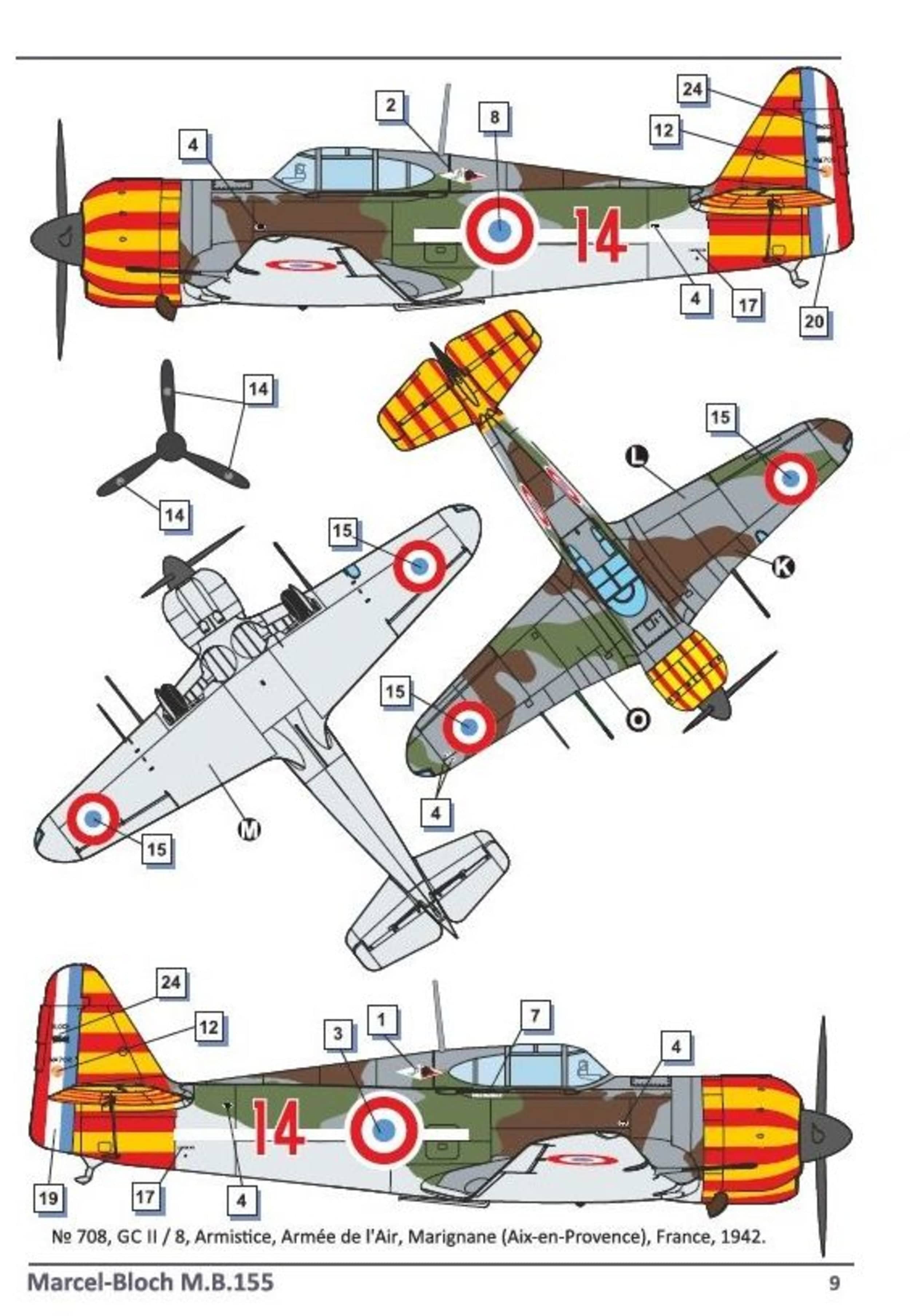 Dora Wings - 48021 - Bloch MB.155.С1 - paint schemes