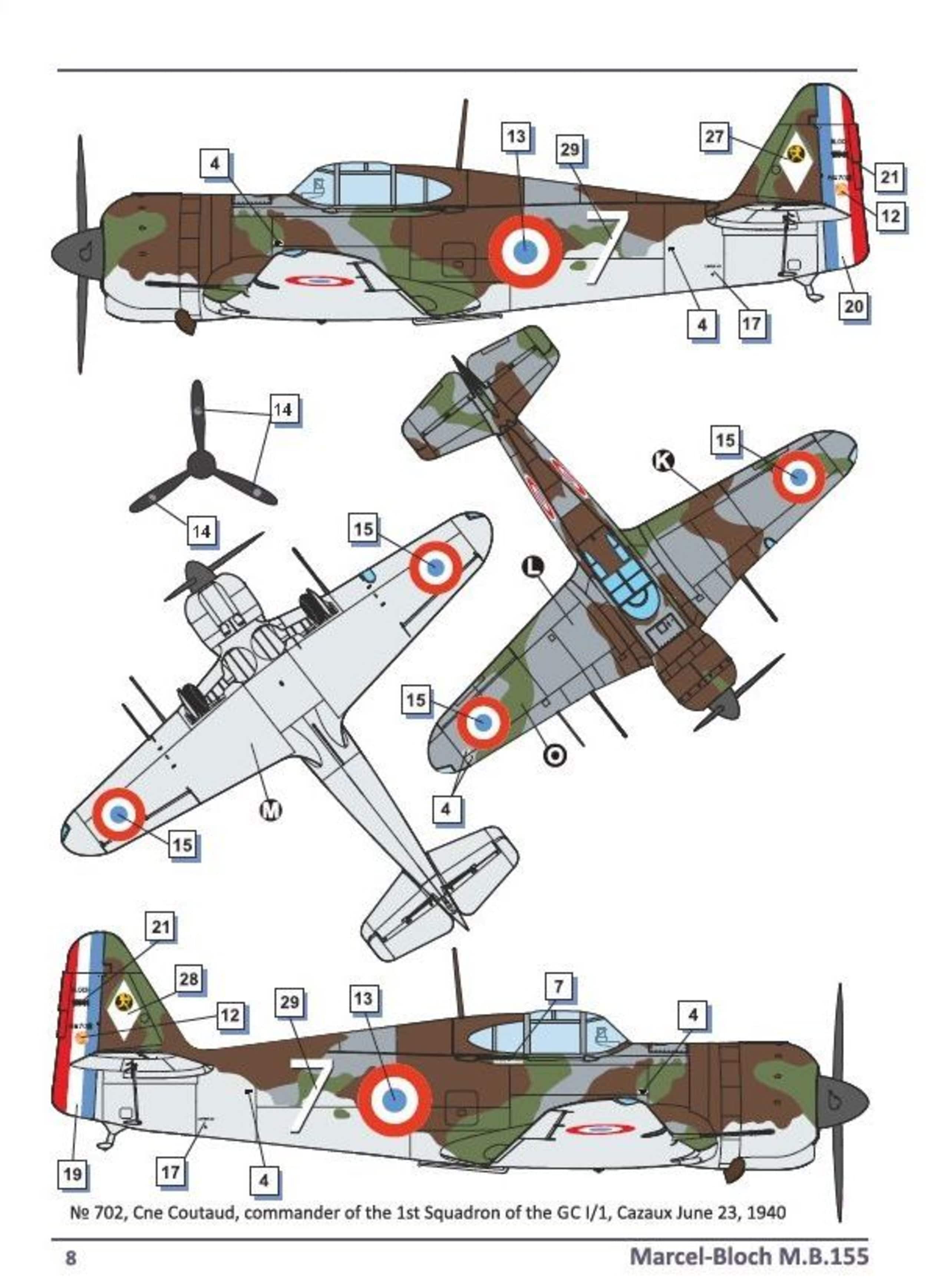 Dora Wings - 48021 - Bloch MB.155.С1 - paint schemes