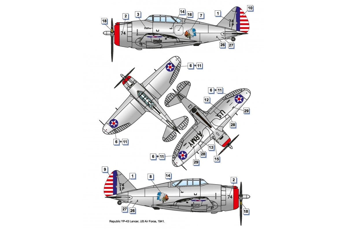 300 - Dora Wings - 48007 - Bell P-63C Kingcobra Racer - paint schemes