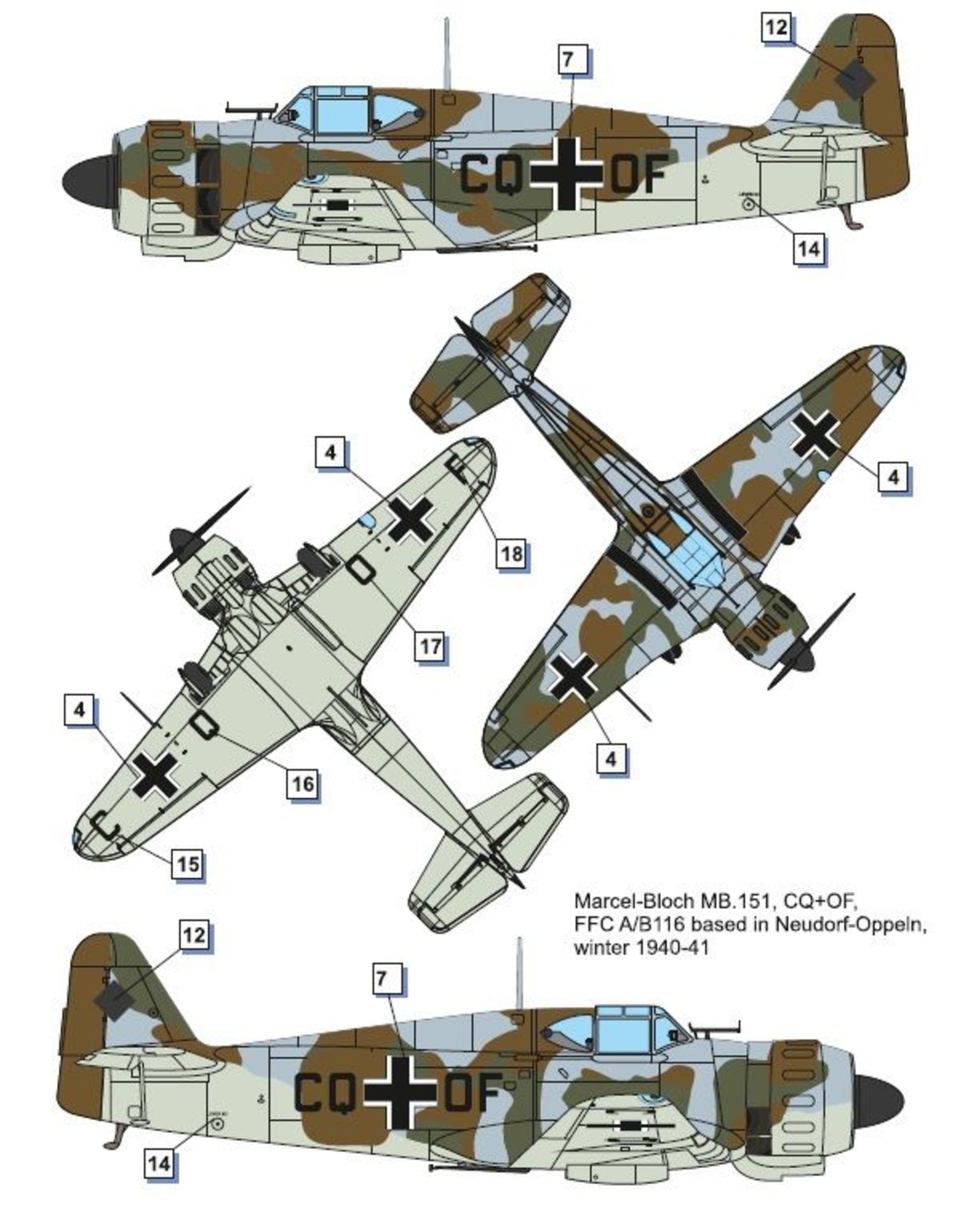 300 - Dora Wings - 48039 - Bloch MB.151.C1 - paint schemes