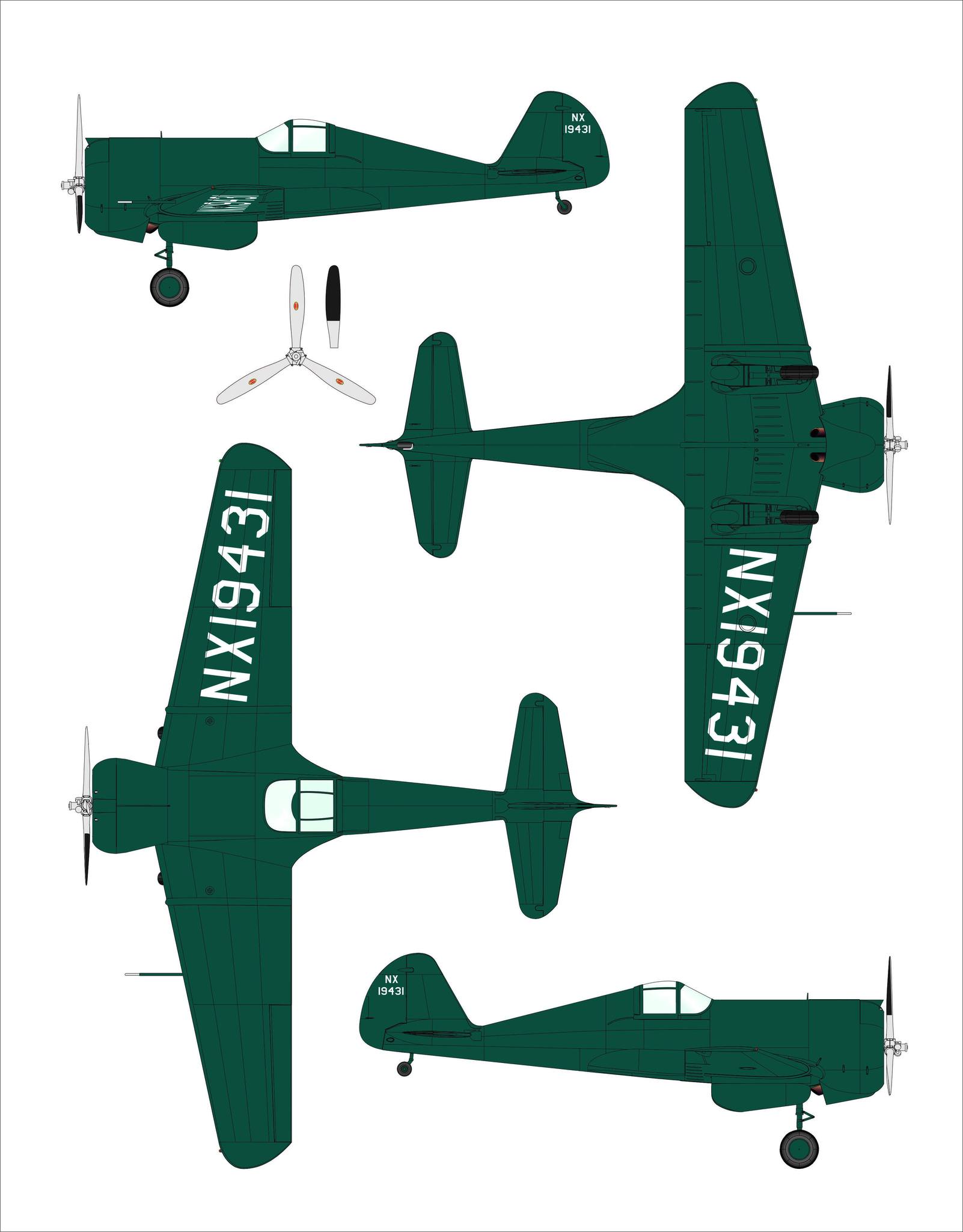 Dora Wings - 48049 - Curtiss-Wright CW-21A - paint schemes