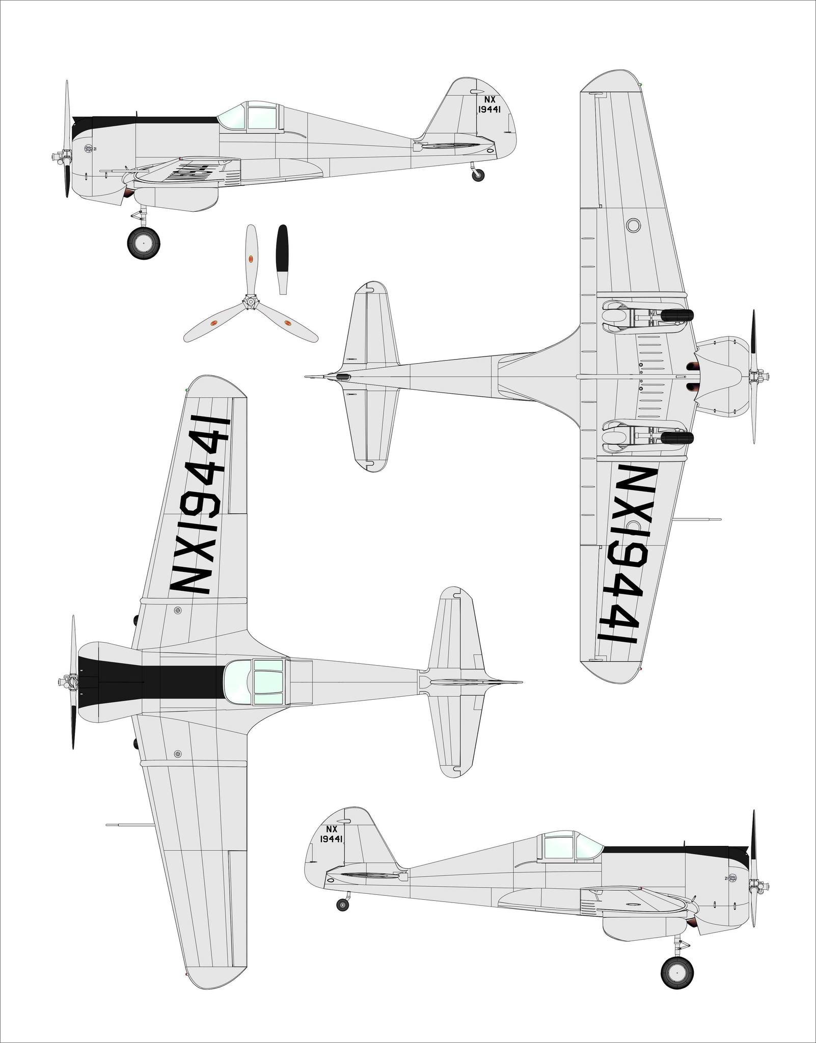 Dora Wings - 48049 - Curtiss-Wright CW-21A - paint schemes