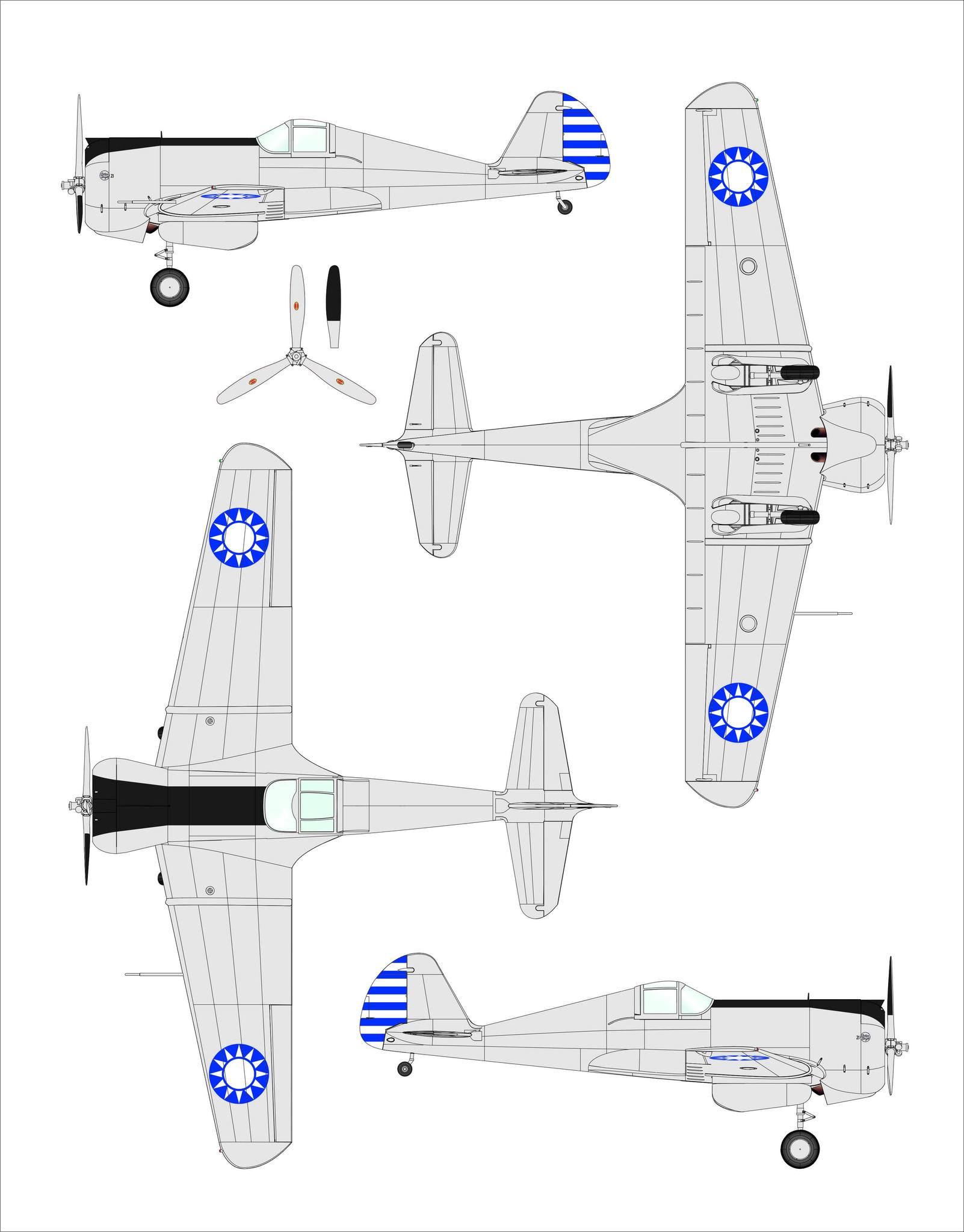 Dora Wings - 48049 - Curtiss-Wright CW-21A - paint schemes