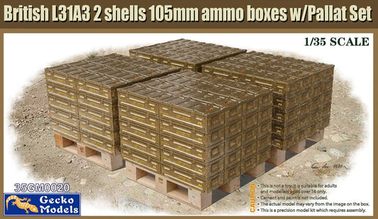 010 - L31A3 Fd Mk 2 105mm Shells and Ammunition Boxes with Pallets - primary image