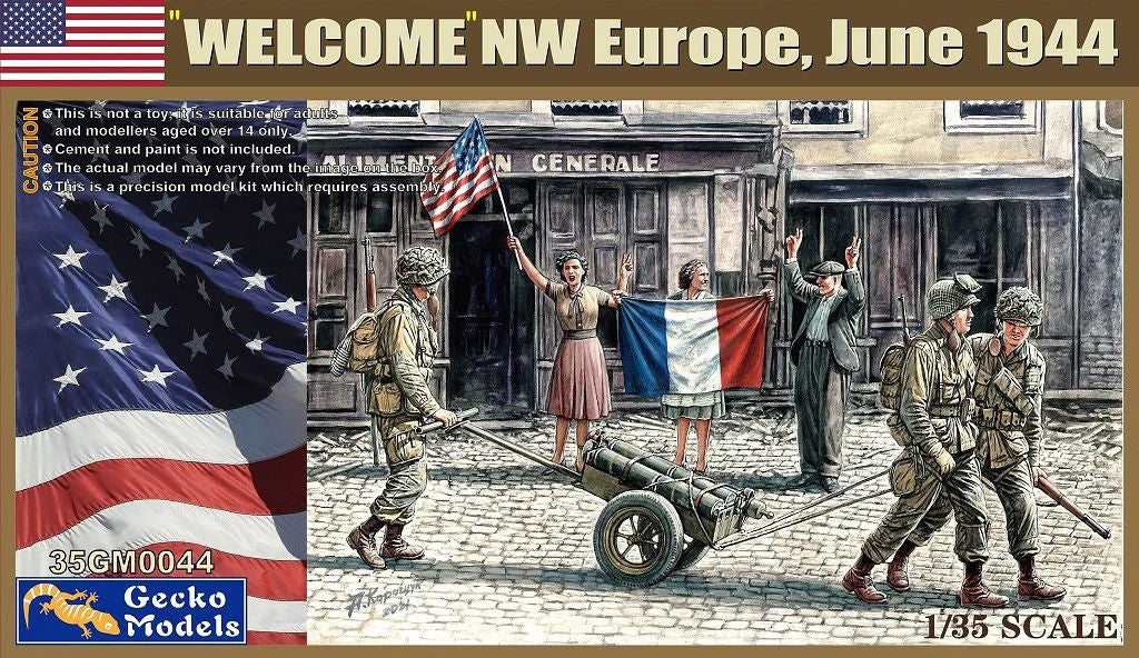010 - ‘Welcome’ - United States Paratroopers and French Civilians (NW Europe, June 1944) - primary image