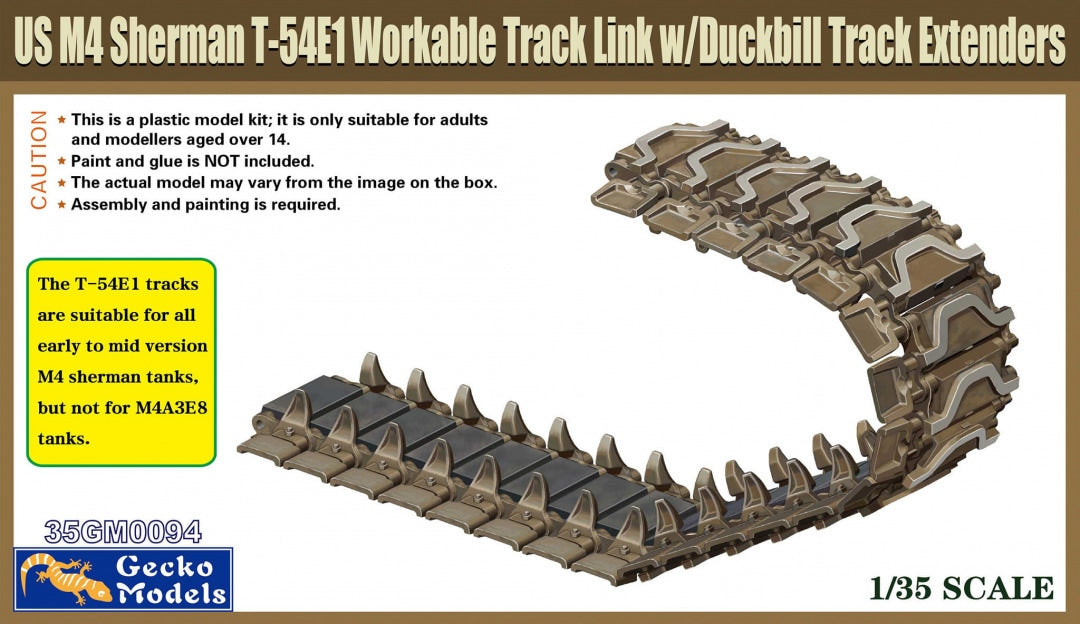 010 - M4 Sherman T-54E1 Workable Track Links with Duckbill Track Extenders - primary image