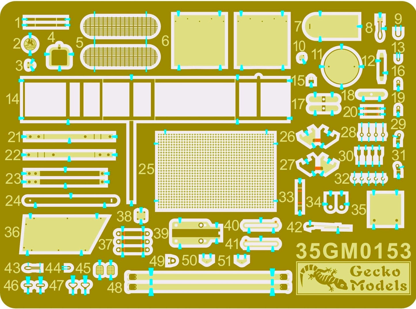 280 - Gecko Models - 35GM0153 - Bedford OYD 4x2 GS (Wooden Body) - photo-etched parts