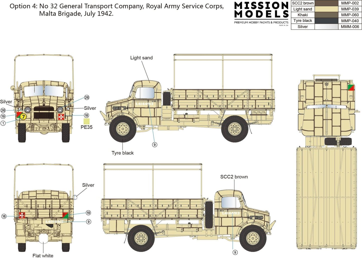 300 - Gecko Models - 35GM0153 - Bedford OYD 4x2 GS (Wooden Body) - paint schemes
