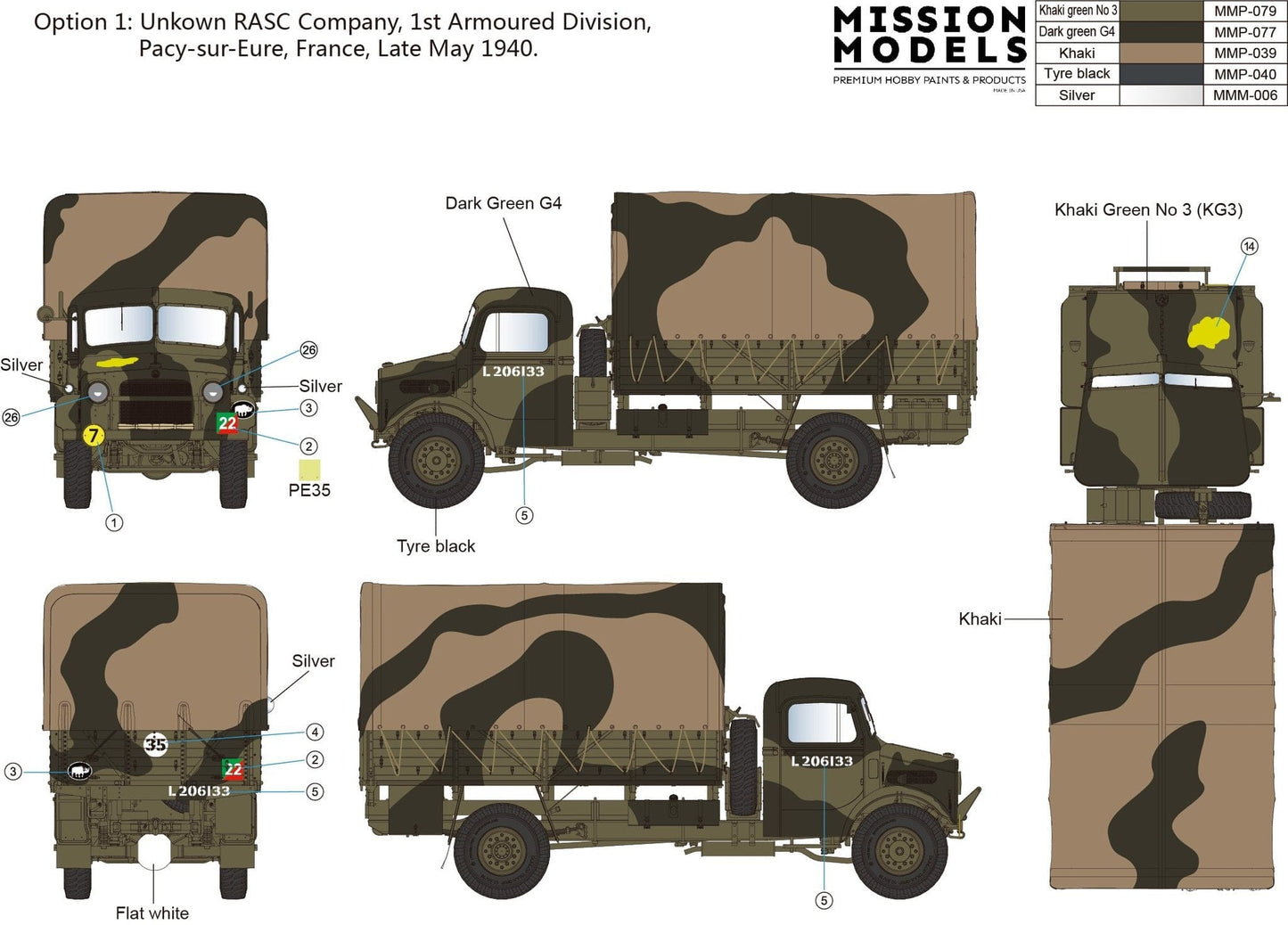 302 - Gecko Models - 35GM0153 - Bedford OYD 4x2 GS (Wooden Body) - paint schemes