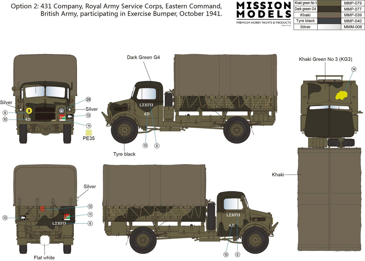 303 - Gecko Models - 35GM0153 - Bedford OYD 4x2 GS (Wooden Body) - paint schemes