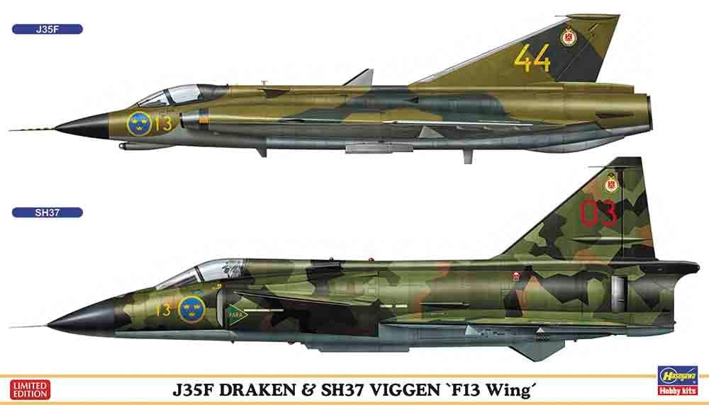 010 - Hasegawa - 02281 - Saab J 35F Draken and Saab SH 37 Viggen - primary image