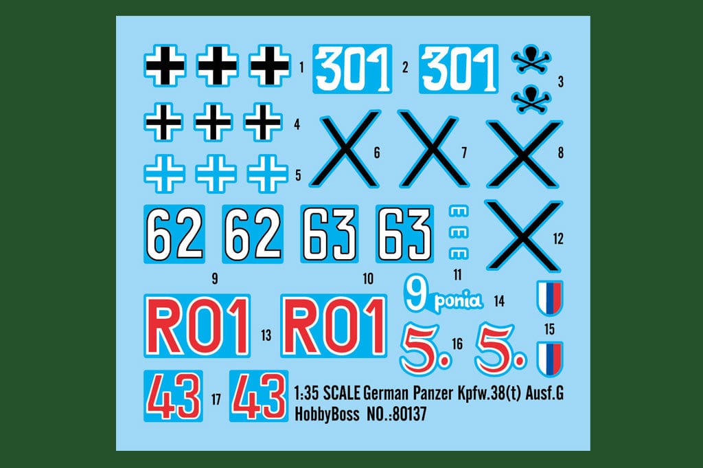 400 - - - Pz.Kpfw. 38(t) Ausf. G - decal sheet