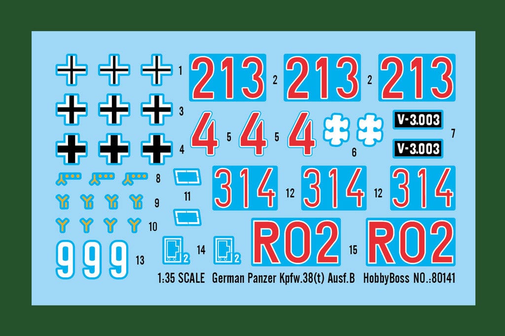 400 - - - Pz.Kpfw. 38(t) Ausf. B - decal sheet