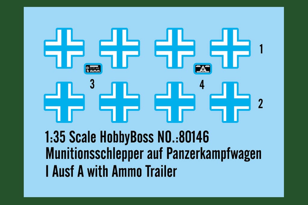 400 - - - Munitionsschlepper auf Pz.Kpfw. I Ausf. A with Sd.Ah. 51 Trailer - decal sheet