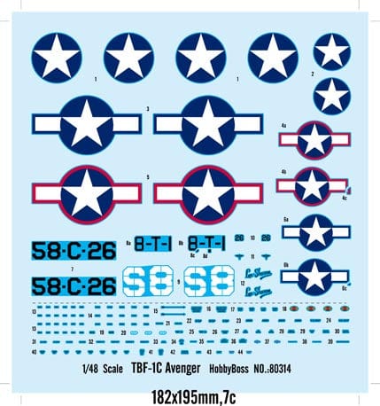 300 - HobbyBoss - 80314 - Grumman TBF-1C Avenger - paint schemes
