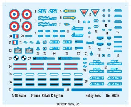 400 - HobbyBoss - 80318 - Dassault Rafale C - decals