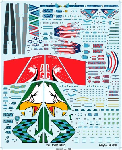 400 - HobbyBoss - 80321 - McDonnell Douglas F/A-18C Hornet - decals