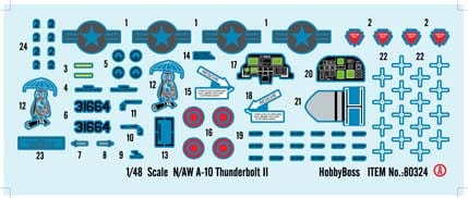 400 - HobbyBoss - 80324 - Fairchild Republic YA-10B N/AW Thunderbolt II - decals