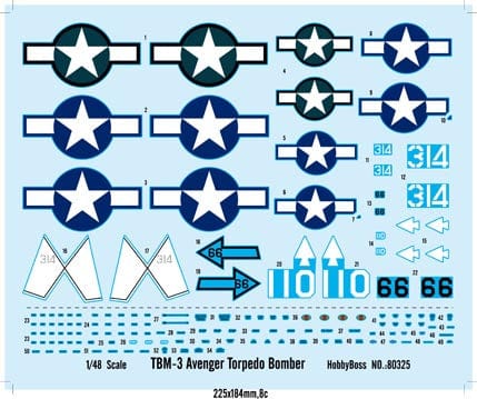 400 - HobbyBoss - 80325 - Grumman TBM-3 Avenger - decals