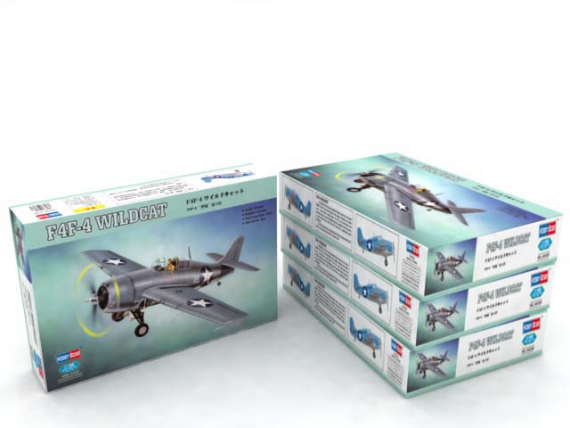 100 - HobbyBoss - 80328 - Grumman F4F-4 Wildcat - box front left angle