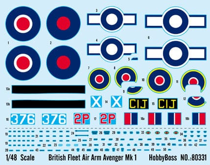 400 - HobbyBoss - 80331 - Grumman Avenger Mk I - decals