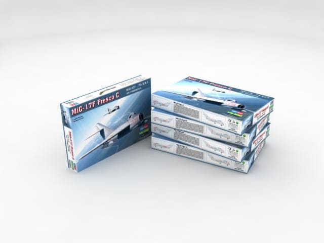 100 - HobbyBoss - 80334 - Mikoyan-Gurevich MiG-17F Fresco C - box front left angle