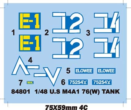 400 - HobbyBoss - 84801 - M4A1(76)W Sherman - decals