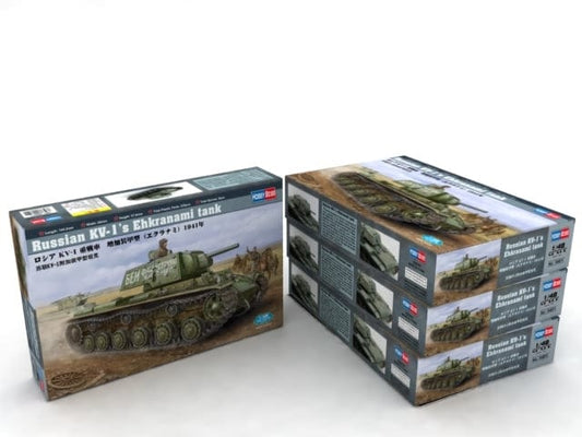 100 - HobbyBoss - 84811 - KV-1E s' Ehkranami - box front left angle