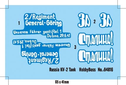 400 - HobbyBoss - 84816 - KV-2 - decals