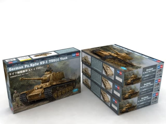 100 - HobbyBoss - 84818 - Pz.Kpfw. KW-I 756(r) - box front left angle