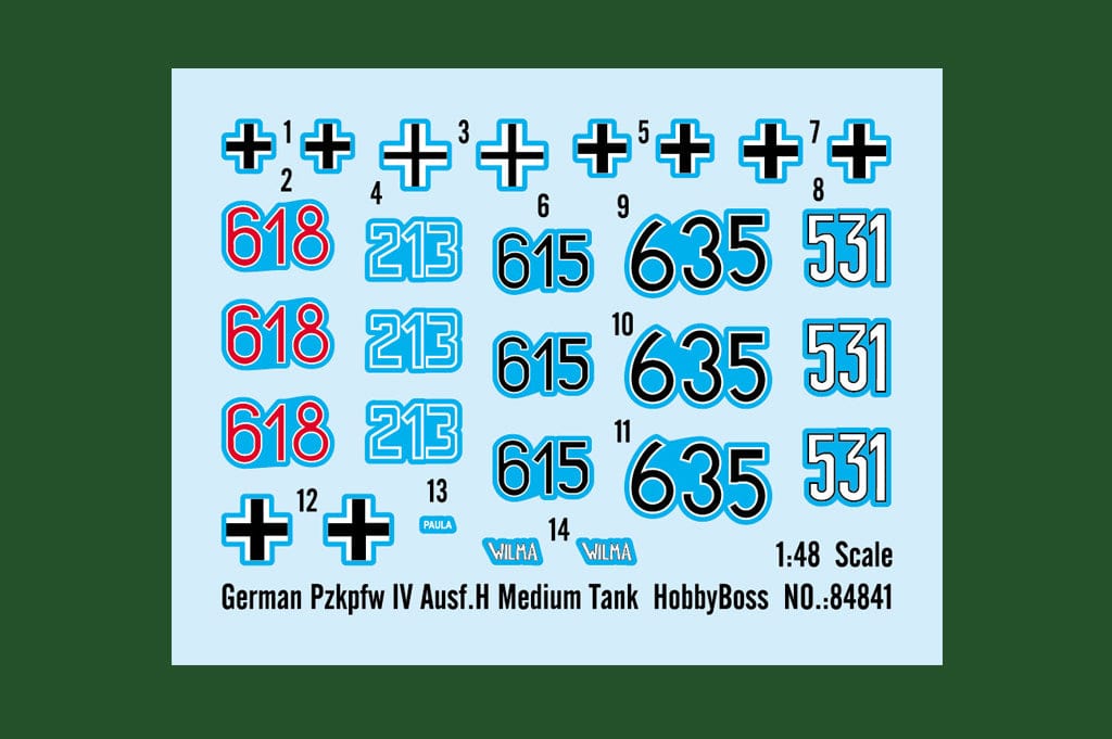 400 - HobbyBoss - 84841 - Pz.Kpfw. IV Ausf. H - decals