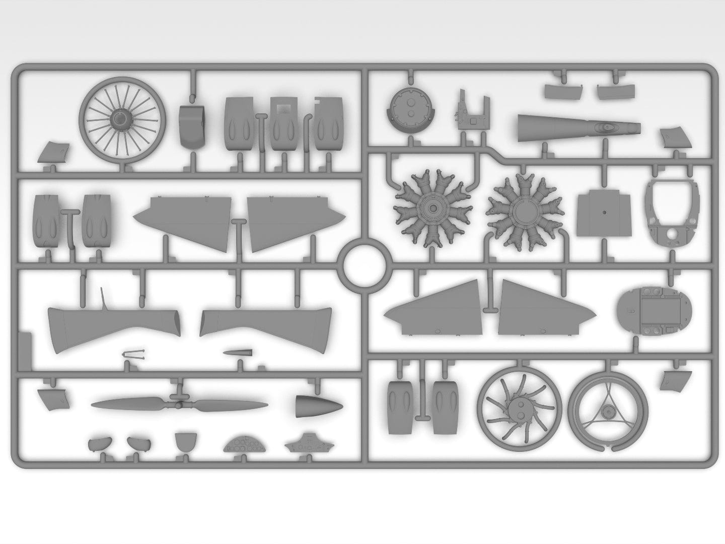204 - ICM - 32015 - Henschel Hs 123 A-1 (late) - sprue