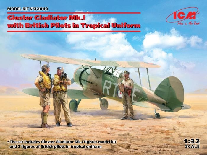 010 - ICM - 32043 - Gloster Gladiator Mk I with British Pilots - primary image