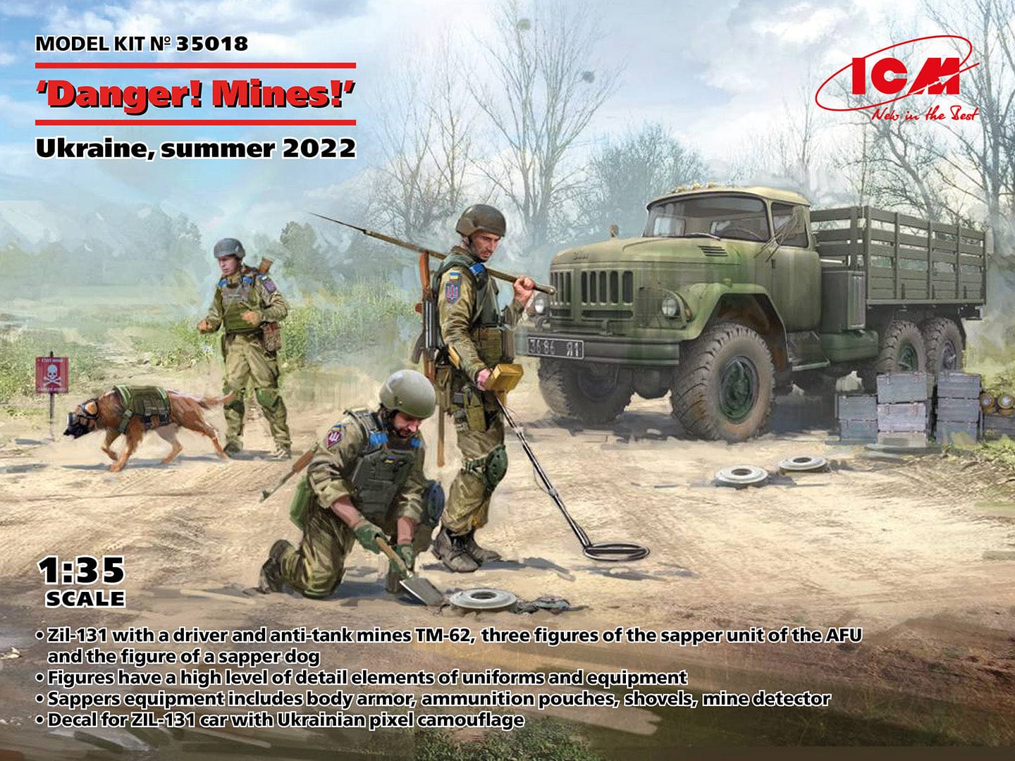 010 - ICM - 35018 - ZiL-131 ‘Danger! Mines!’ (Ukraine Summer 2022) - primary image