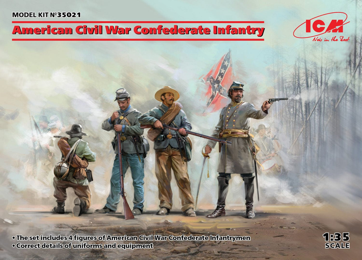010 - ICM - 35021 - ACW Confederate Infantry Set 1 - primary image