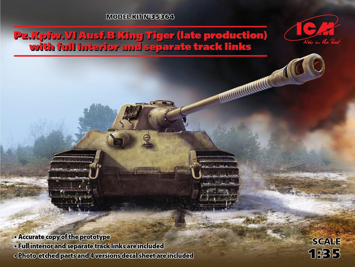 010 - ICM - 35364 - Pz.Kpfw. VI Tiger II Ausf. B Königstiger (late) with Interior - primary image