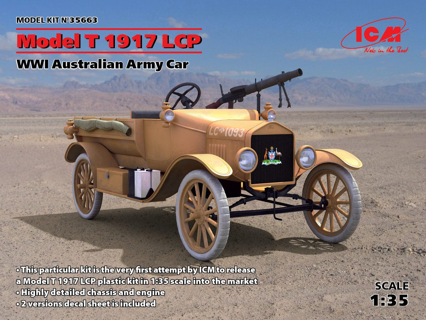 010 - ICM - 35663 - Ford Model T 1917 LCP with Lewis Gun - primary image