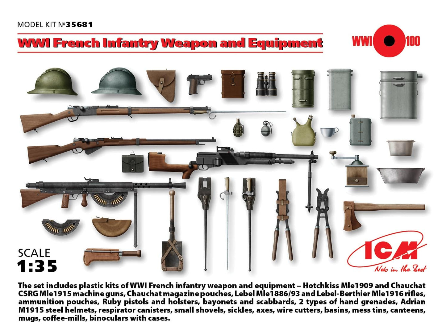 010 - ICM - 35681 - French Infantry Weapons and Equipment - primary image