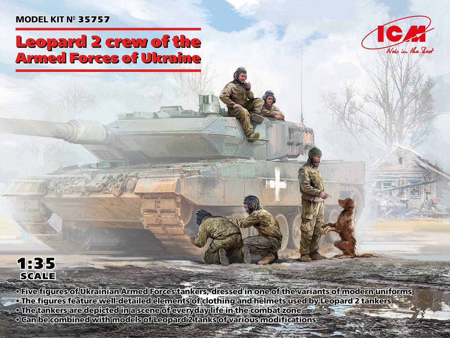 010 - ICM - 35757 - Ukrainian Leopard 2 Tank Crew - primary image