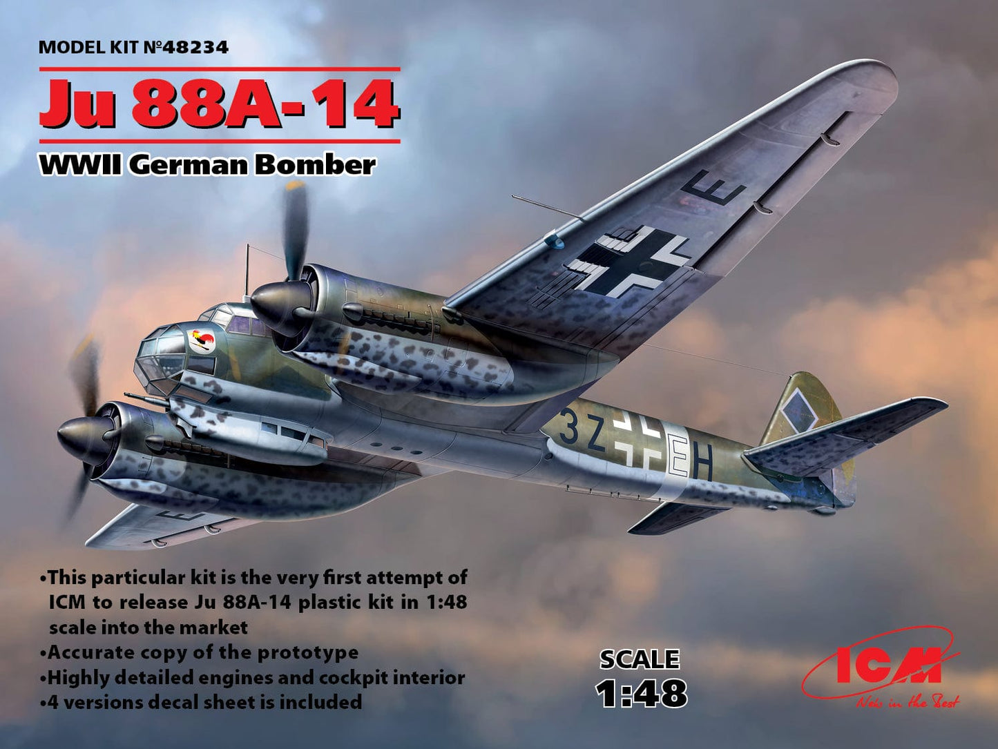 010 - ICM - 48234 - Junkers Ju 88 A-14 - primary image