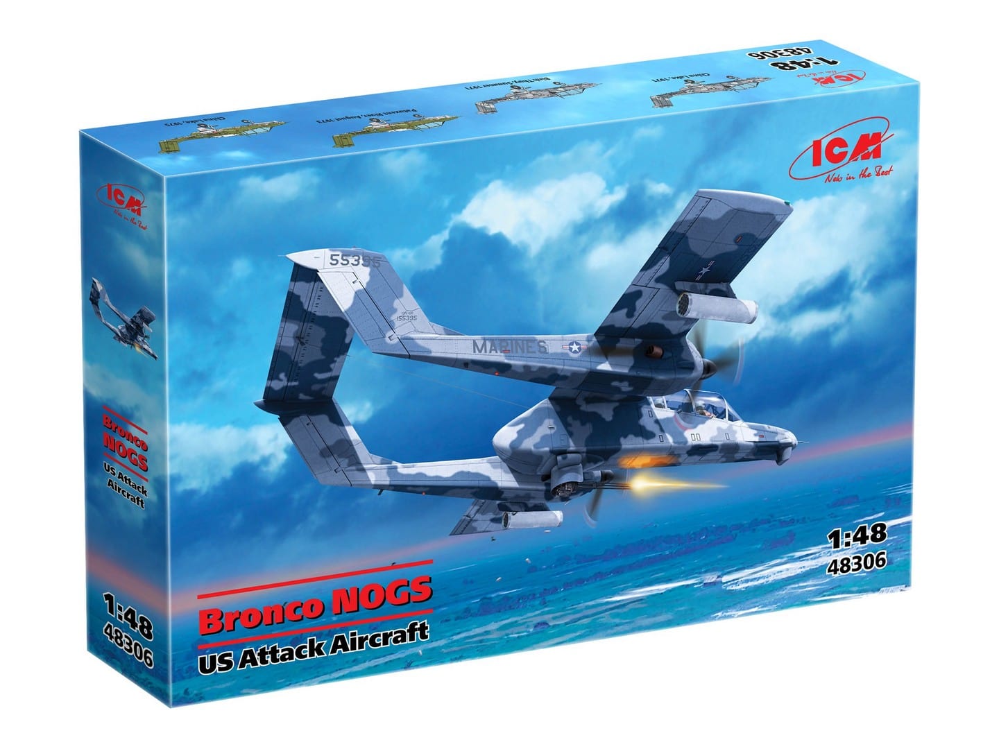 100 - ICM - 48306 - North American Rockwell YOV-10D NOGS Bronco - box front right angle