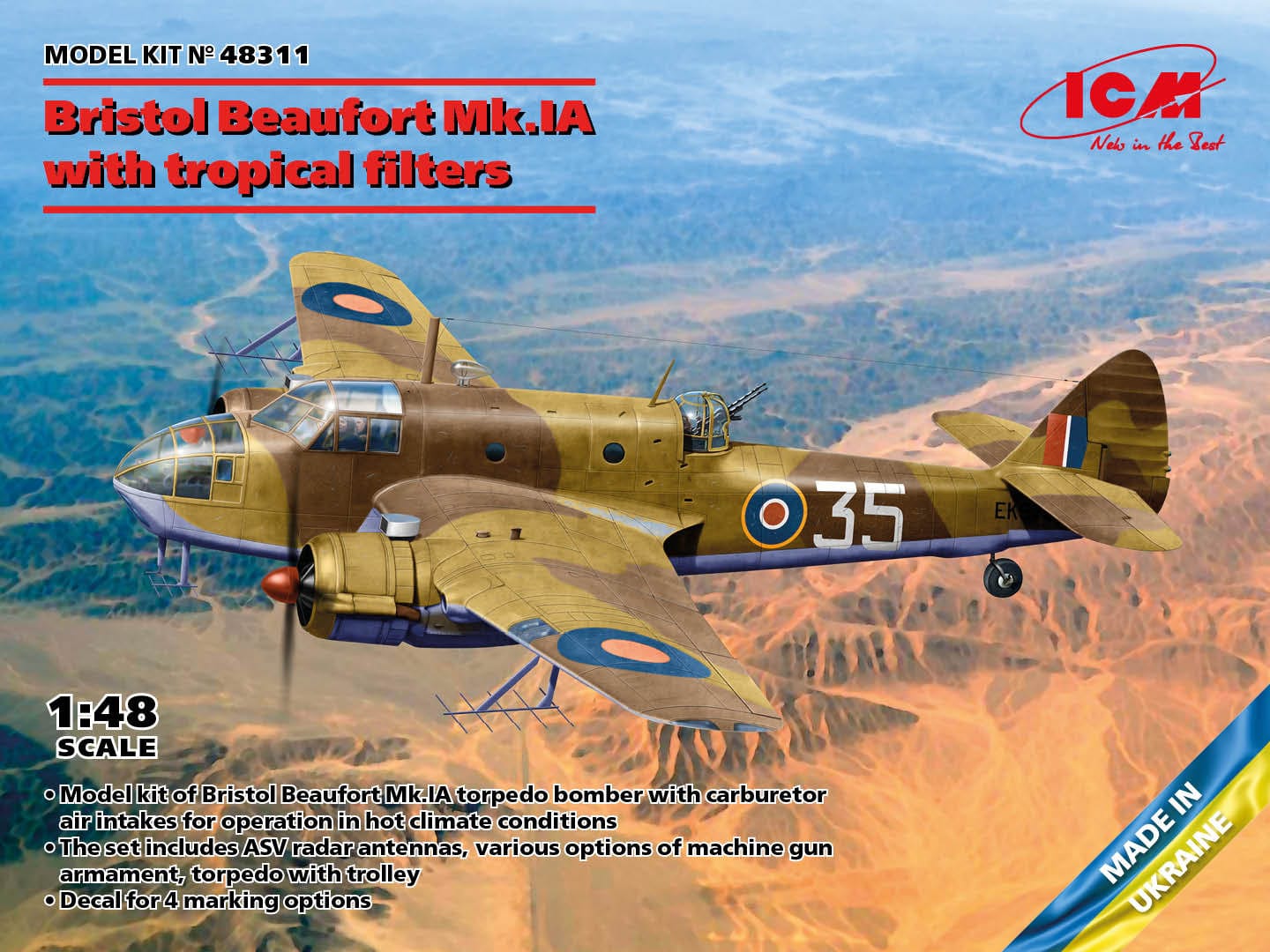 010 - ICM - 48311 - Bristol Beaufort Mk IA (trop) - primary image