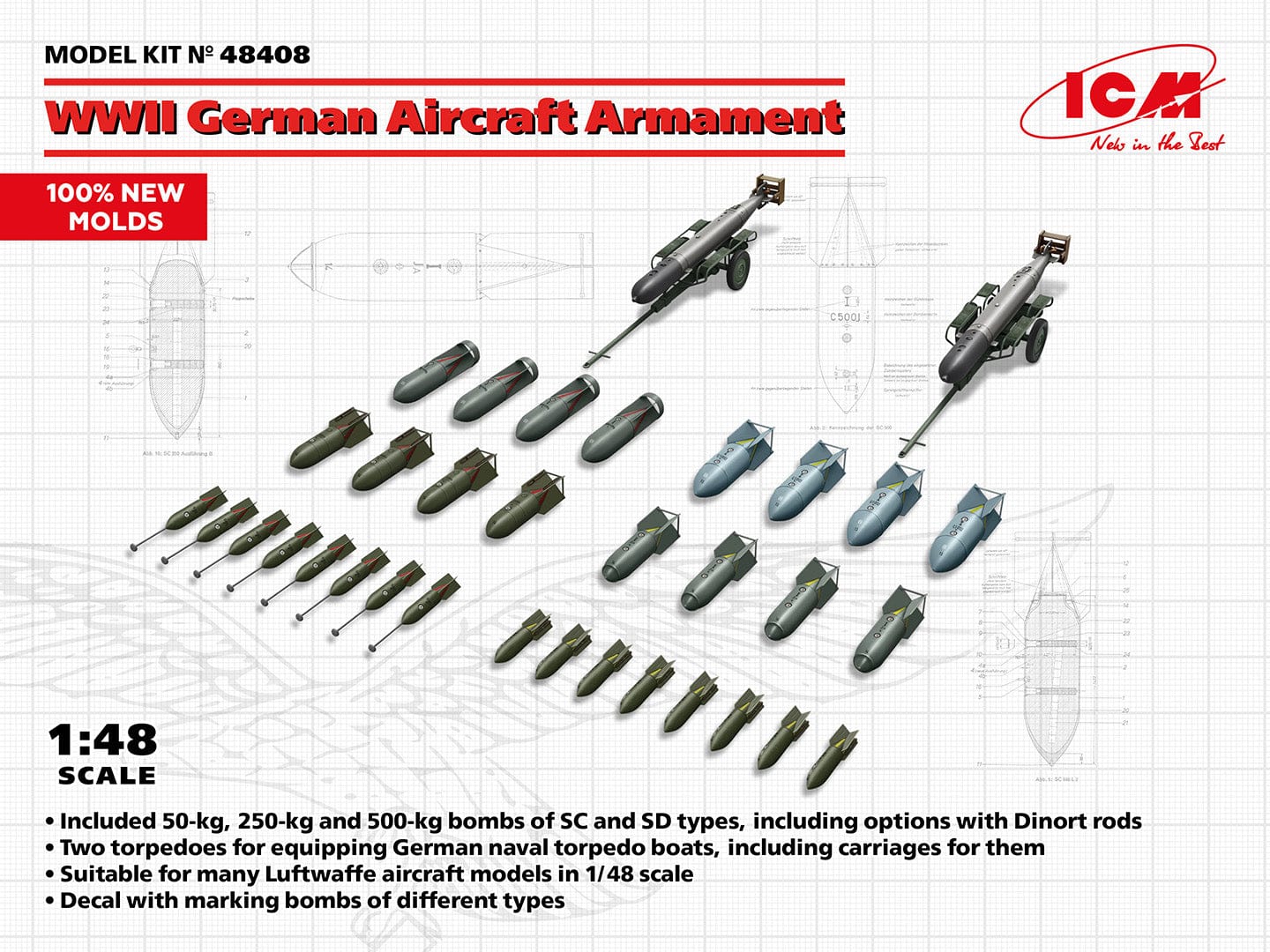 010 - ICM - 48408 - German Aircraft Armament - primary image